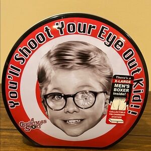 🎄 A Christmas Story “You’ll Shoot Your Eye Out, Kid!” Gift Tin – NEW  🎄XL Boxers